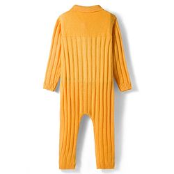Babyhug Sweater Knit Full Length Winter Wear Romper With Floral Print - Pink