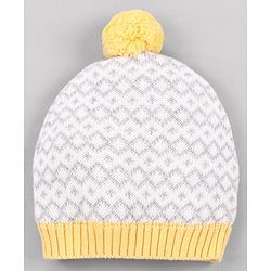 Babyhug  Woollen Caps and & Booties with Chevron Desgn Grey - Diameter 11 cm