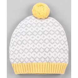 Babyhug  Woollen Caps and & Booties with Chevron Desgn Grey - Diameter 11 cm