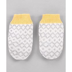 Babyhug  Woollen Caps and & Booties with Chevron Desgn Grey - Diameter 11 cm