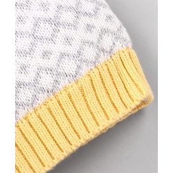 Babyhug  Woollen Caps and & Booties with Chevron Desgn Grey - Diameter 11 cm