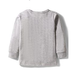 Babyhug Knit Full Sleeves Solid Color Pullover & Front Open Vest - Light Grey