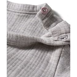 Babyhug Knit Full Sleeves Solid Color Pullover & Front Open Vest - Light Grey