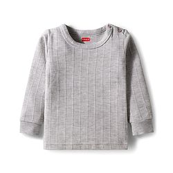Babyhug Knit Full Sleeves Solid Color Pullover & Front Open Vest - Light Grey