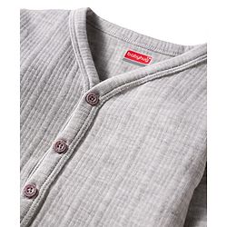 Babyhug Knit Full Sleeves Solid Color Pullover & Front Open Vest - Light Grey