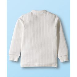 Babyhug Knit Full Sleeves Solid Color Front Open & Pullover Thermal Inner Wear Vests Pack of 2 - Offwhite