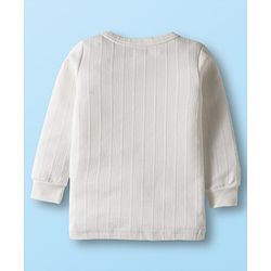 Babyhug Knit Full Sleeves Solid Color Front Open & Pullover Thermal Inner Wear Vests Pack of 2 - Offwhite