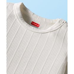 Babyhug Knit Full Sleeves Solid Color Front Open & Pullover Thermal Inner Wear Vests Pack of 2 - Offwhite