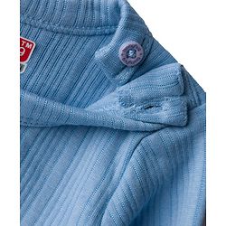 Babyhug Knit Full Sleeves Solid Color Pullover & Front Open Thermal Inner Wear Pack of 2 - Light Blue
