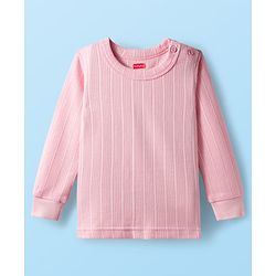 Babyhug Knit Full Length Solid Color Thermal Vests Pack of 2 - Pink
