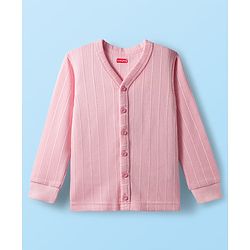 Babyhug Knit Full Length Solid Color Thermal Vests Pack of 2 - Pink