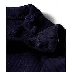 Babyhug Knit Full Sleeves Solid Color Pullover & Front Open Vest - Navy Blue