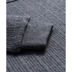 Babyhug Knit Full Sleeves Solid Color Pullover & Sleeveless Thermal Vests & Pant Set - Charcoal Grey