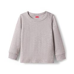 Babyhug Knit Full Sleeves Solid Colour Thermal Inner Wear - Light Grey