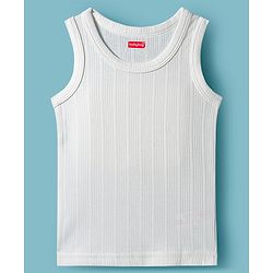 Babyhug Knit Full Sleeves Solid Color Pullover & Sleeveless Thermal Vests & Pant Set - Offwhite