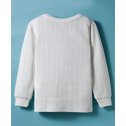 Babyhug Knit Full Sleeves Solid Color Pullover & Sleeveless Thermal Vests & Pant Set - Offwhite