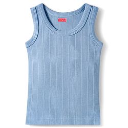 Babyhug Knit Full Sleeves Solid Color Pullover & Sleeveless Thermal Vests & Pant Set - Blue