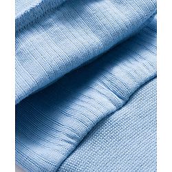 Babyhug Knit Full Sleeves Solid Color Pullover & Sleeveless Thermal Vests & Pant Set - Blue