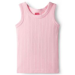 Babyhug Knit Full Sleeves Solid Color Pullover & Sleeveless Thermal Vest & Pant Set - Pink