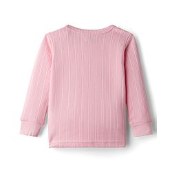 Babyhug Knit Full Sleeves Solid Color Pullover & Sleeveless Thermal Vest & Pant Set - Pink