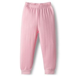 Babyhug Knit Full Sleeves Solid Color Pullover & Sleeveless Thermal Vest & Pant Set - Pink