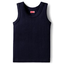 Babyhug Knit Full Sleeves Solid Color Pullover Thermal Inner Wear Set - Navy Blue