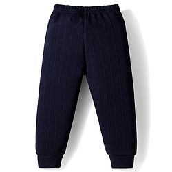 Babyhug Knit Full Sleeves Solid Color Pullover Thermal Inner Wear Set - Navy Blue