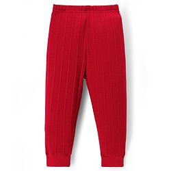 Babyhug Knit Full Length Solid Colour Thermal Inner Wear Leggings Pack Of 2 - Red & Navy Blue