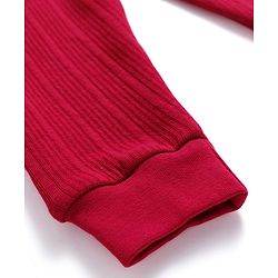 Babyhug Knit Full Length Solid Colour Thermal Inner Wear Leggings Pack Of 2 - Red & Navy Blue