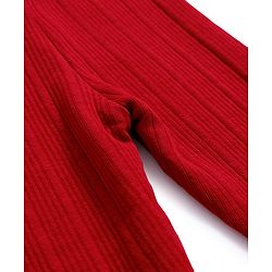Babyhug Knit Full Length Solid Colour Thermal Inner Wear Leggings Pack Of 2 - Red & Navy Blue