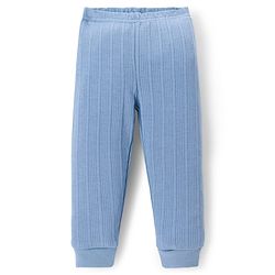 Babyhug Knit Full Length Solid Colour Thermal Inner Wear Leggings Pack Of 2 - Pink & Light Blue
