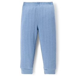 Babyhug Knit Full Length Solid Colour Thermal Inner Wear Leggings Pack Of 2 - Pink & Light Blue