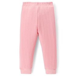 Babyhug Knit Full Length Solid Colour Thermal Inner Wear Leggings Pack Of 2 - Pink & Light Blue