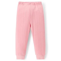 Babyhug Knit Full Length Solid Colour Thermal Inner Wear Leggings Pack Of 2 - Pink & Light Blue