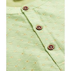 Babyhug Cotton Woven Full Sleeves Embroidered Kurta Pajama Set - Light Green