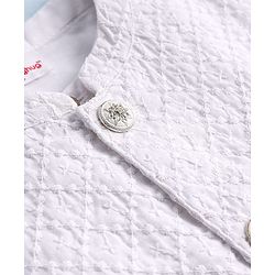 Babyhug Cotton Woven Full Sleeves Kurta Pajama Set With Embroidered Jacket - White