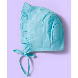 Babyhug 100% Cotton Cambric Woven Cap With Floral Print White Light Blue & Pink Pack Of 3 - Diameter 16.5 cm