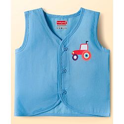 Babyhug 100% Cotton Woven Sleeveless Front Open Jhabla with Stripe & Car Print Pack of 3 - Multicolor