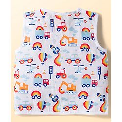 Babyhug 100% Cotton Woven Sleeveless Front Open Jhabla with Stripe & Car Print Pack of 3 - Multicolor