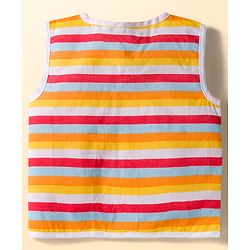 Babyhug 100% Cotton Woven Sleeveless Front Open Jhabla with Stripe & Car Print Pack of 3 - Multicolor