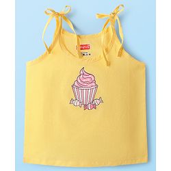 Babyhug 100% Cotton Woven Sleeveless Shoulder Tie Knot Jhabla with Polka Dots & Heart Print Pack of 3 - White Pink & Yellow