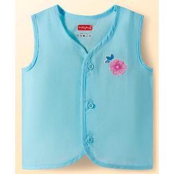 Babyhug 100% Cotton Cambric Woven Sleeveless Front Open Jhablas with Polka Dot & Floral Print Pack of 3 - White Pink & Light Blue