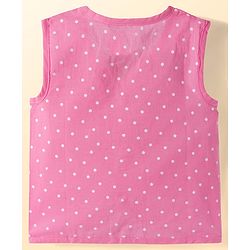 Babyhug 100% Cotton Cambric Woven Sleeveless Front Open Jhablas with Polka Dot & Floral Print Pack of 3 - White Pink & Light Blue