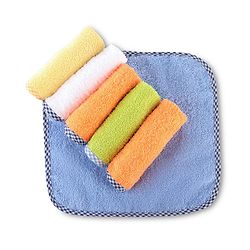Babyhug Cotton Terry Knit Solid Color Wash Cloths Pack of 6 L 23.5 x B 23 cm - Multicolour