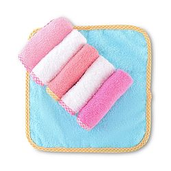 Babyhug Cotton Terry Knit Solid Color Wash Cloths Pack of 6 L 23.5 x B 23 cm - Multicolour