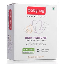 Babyhug Essential Baby Perfume Innocent Essence Dermatologist Tested, Alcohol Free, Unisex perfume with long lasting fragrance - 50 ml