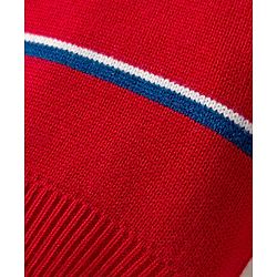 Babyhug Knit Full Sleeves Striped Pullover Sweater Set - Red & Navy Blue