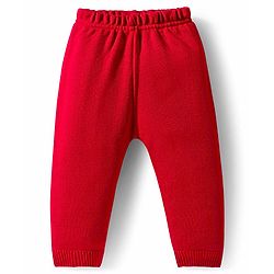 Babyhug Knit Full Sleeves Striped Pullover Sweater Set - Red & Navy Blue