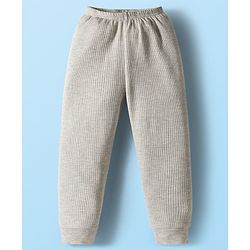 Babyhug Knit Full Sleeves Solid Color Thermal Inner Wear Set - Light Grey