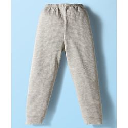 Babyhug Knit Full Sleeves Solid Color Thermal Inner Wear Set - Light Grey